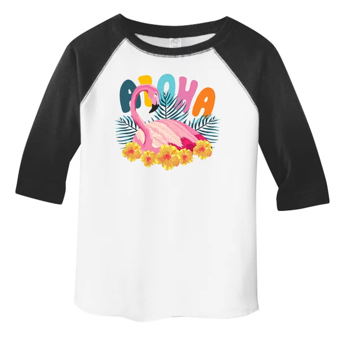 Aloha Flamingo Tropical Toddler Fine Jersey T-Shirt