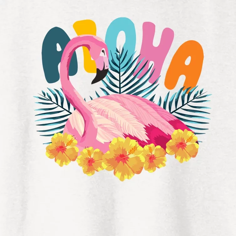 Aloha Flamingo Tropical Women's Crop Top Tee