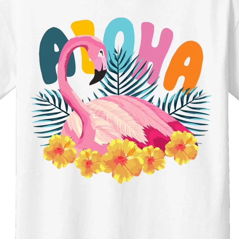 Aloha Flamingo Tropical Kids T-Shirt