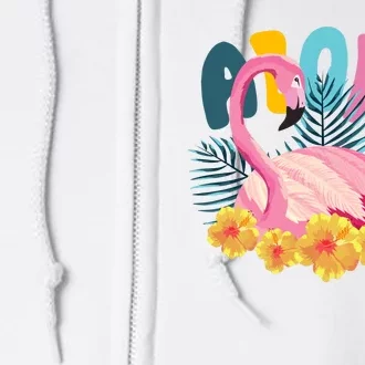 Aloha Flamingo Tropical Full Zip Hoodie