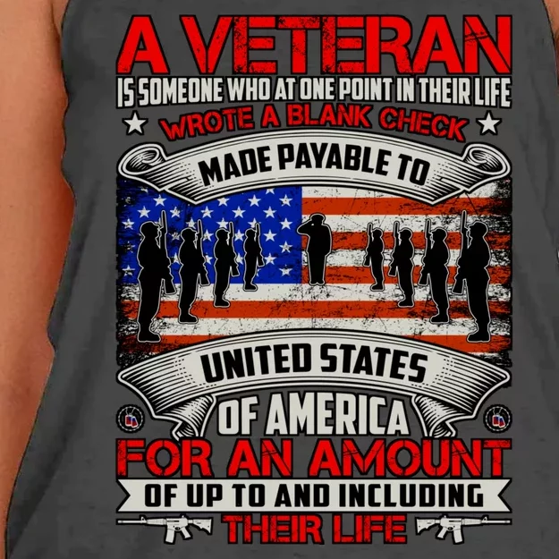 American Flag Thank You Veterans Proud Veteran Women's Knotted Racerback Tank