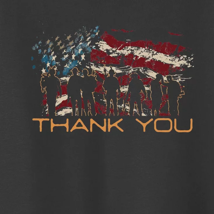 American Flag Thank You Veterans Patriotic Us Toddler T-Shirt