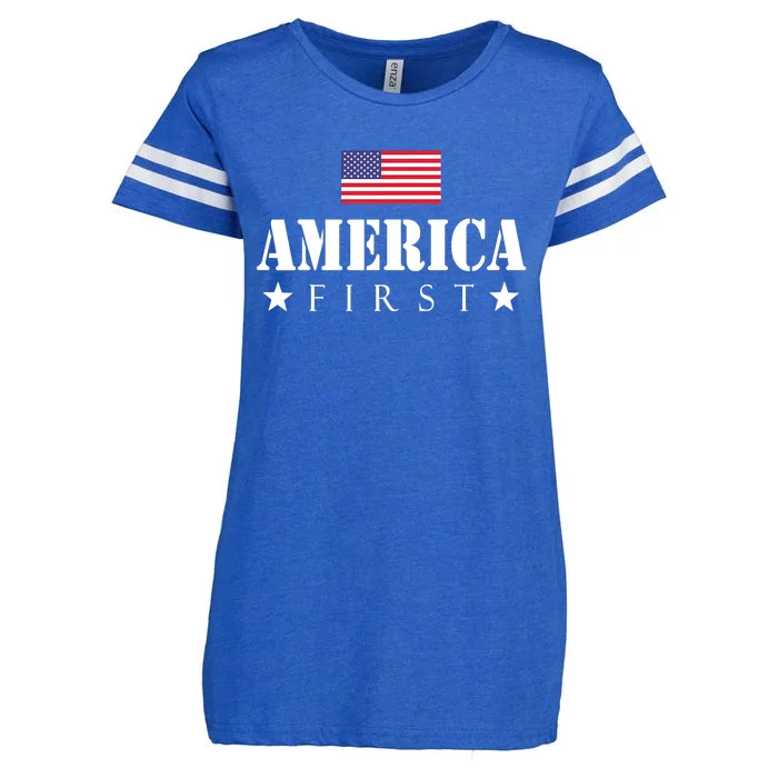 America First Trump 2024 America First, 4th July Day Enza Ladies Jersey Football T-Shirt