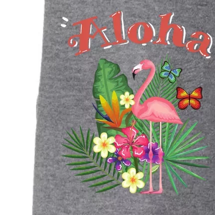 Aloha Flamingo Tropical Doggie 3-End Fleece Hoodie