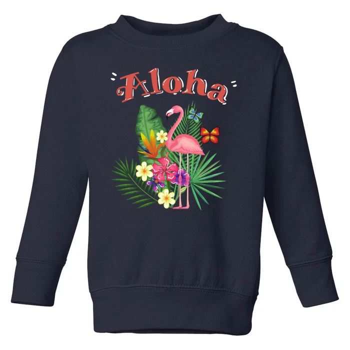 Aloha Flamingo Tropical Toddler Sweatshirt