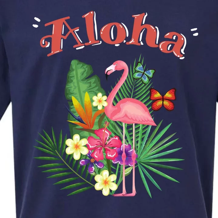 Aloha Flamingo Tropical Sueded Cloud Jersey T-Shirt