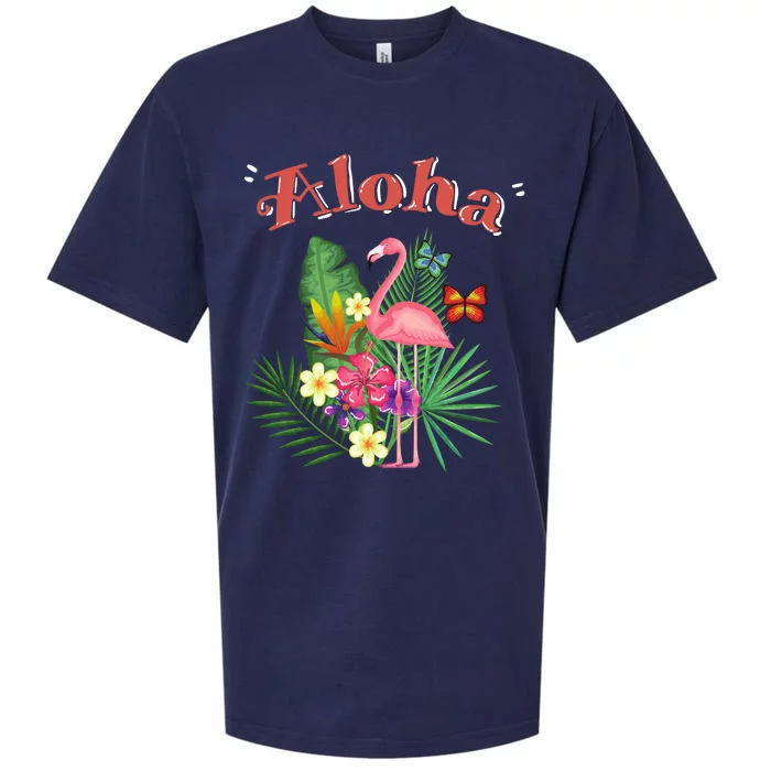 Aloha Flamingo Tropical Sueded Cloud Jersey T-Shirt