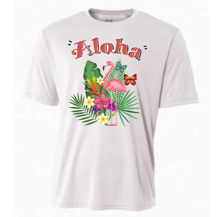 Aloha Flamingo Tropical Cooling Performance Crew T-Shirt