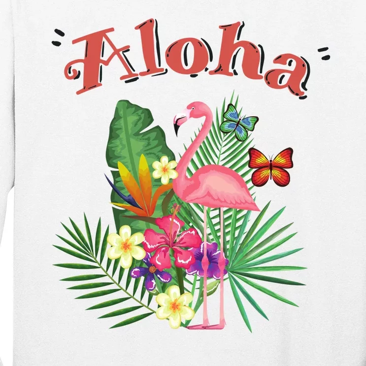 Aloha Flamingo Tropical Long Sleeve Shirt