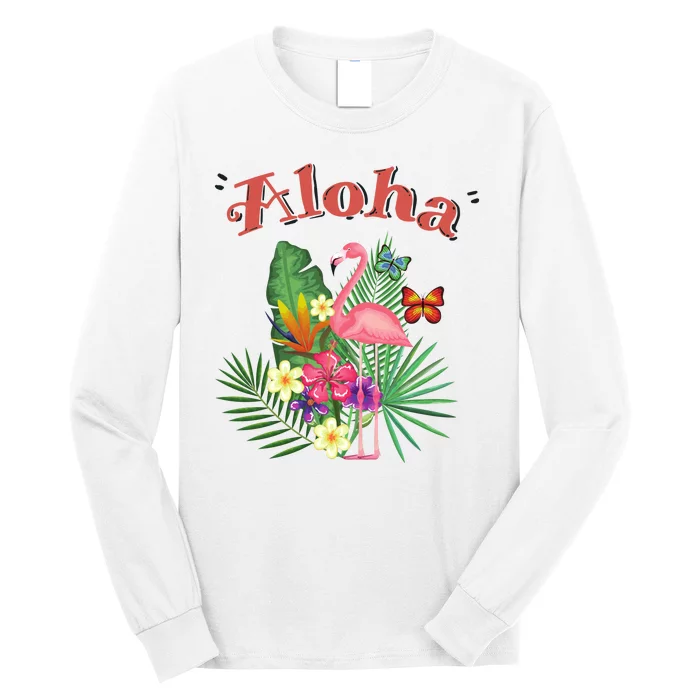 Aloha Flamingo Tropical Long Sleeve Shirt