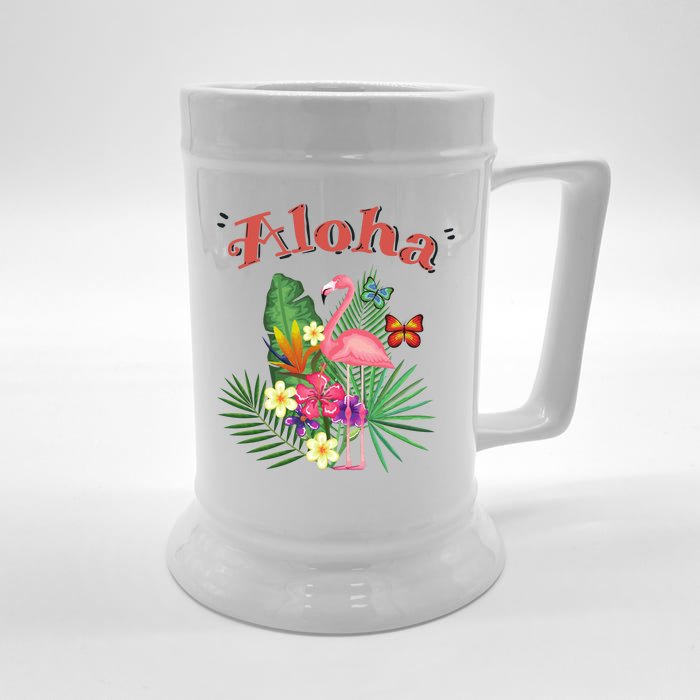 Aloha Flamingo Tropical Front & Back Beer Stein