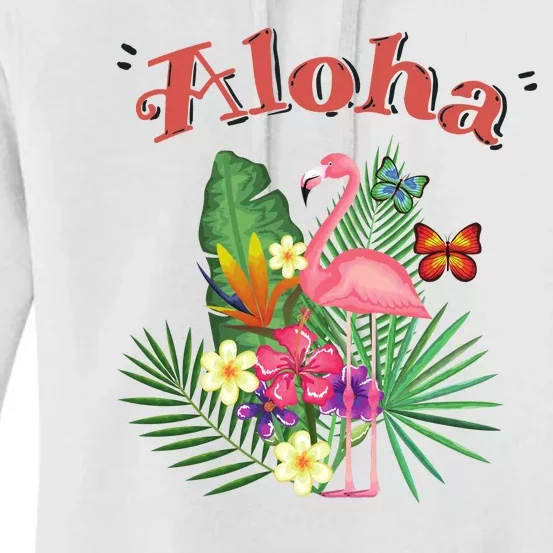 Aloha Flamingo Tropical Women's Pullover Hoodie