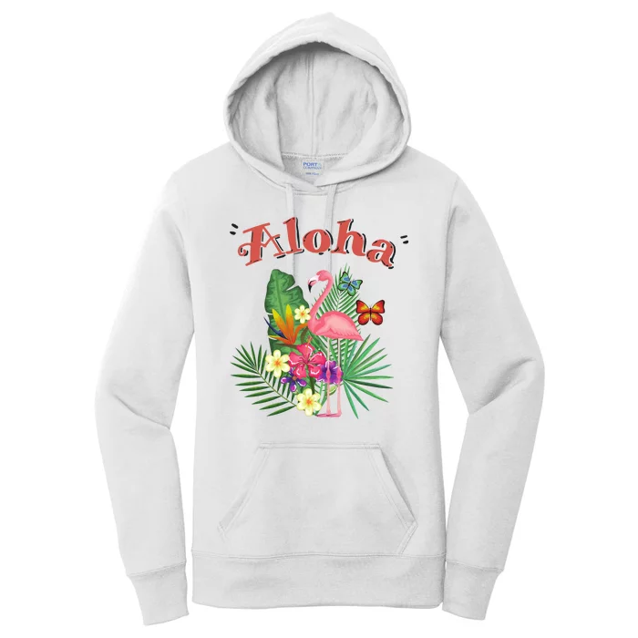 Aloha Flamingo Tropical Women's Pullover Hoodie