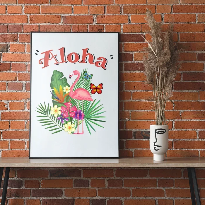 Aloha Flamingo Tropical Poster