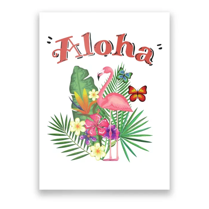 Aloha Flamingo Tropical Poster