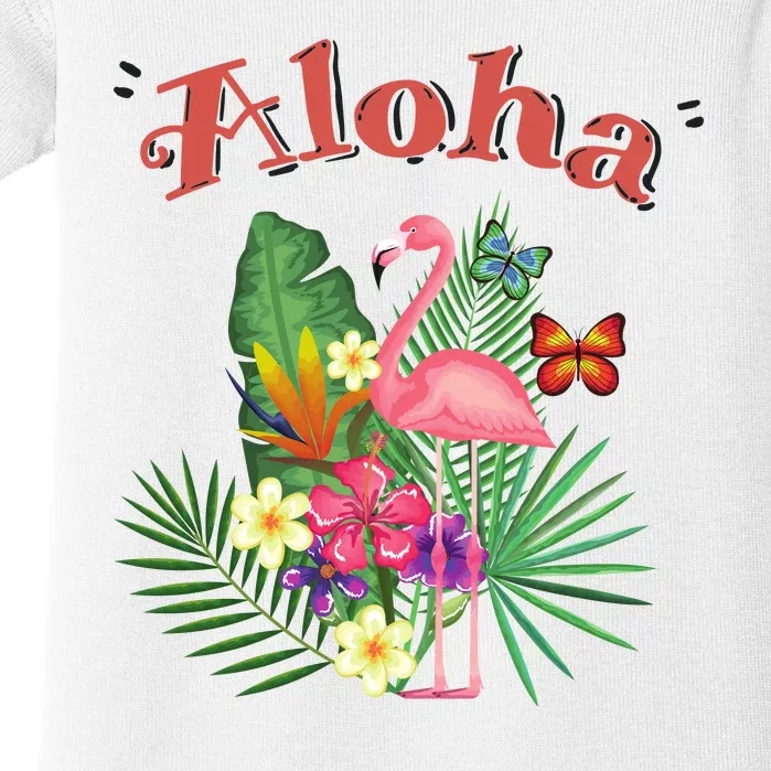 Aloha Flamingo Tropical Baby Bodysuit