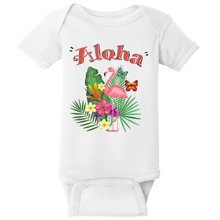 Aloha Flamingo Tropical Baby Bodysuit