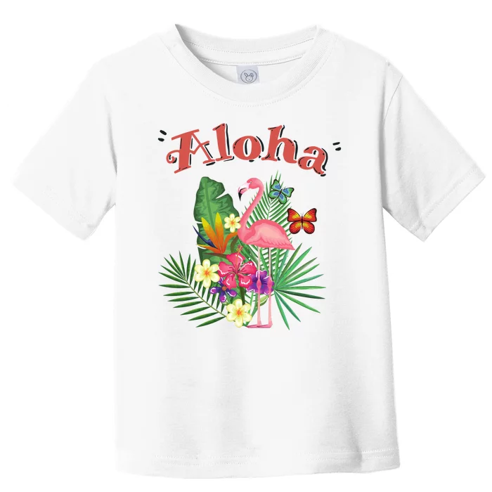 Aloha Flamingo Tropical Toddler T-Shirt