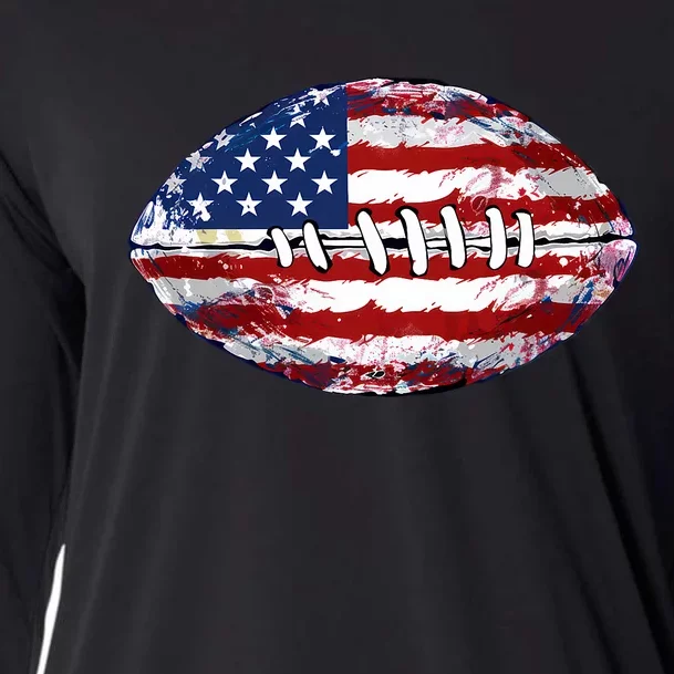 American Football Usa Flag Cooling Performance Long Sleeve Crew