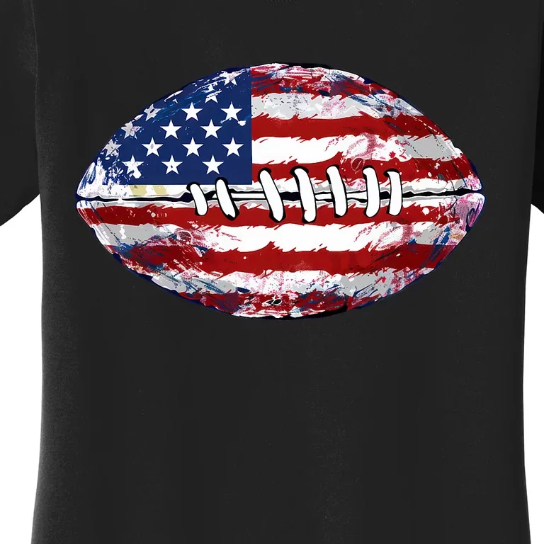 American Football Usa Flag Women's T-Shirt