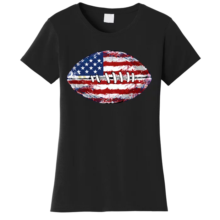 American Football Usa Flag Women's T-Shirt