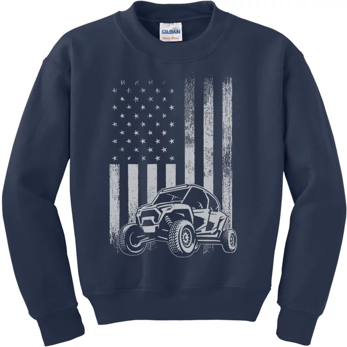 American Flag Utv Side By Side Sxs Off Road 4th Of July Kids Sweatshirt