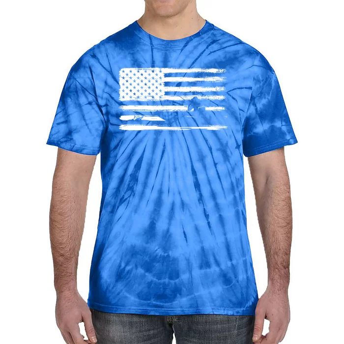 American Flag Usa Fish Fisher Boat Fishing Cute Gift Tie-Dye T-Shirt