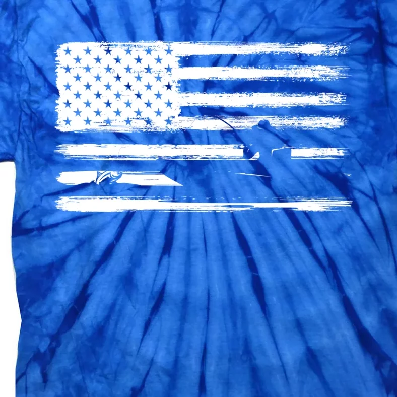 American Flag Usa Fish Fisher Boat Fishing Cute Gift Tie-Dye T-Shirt