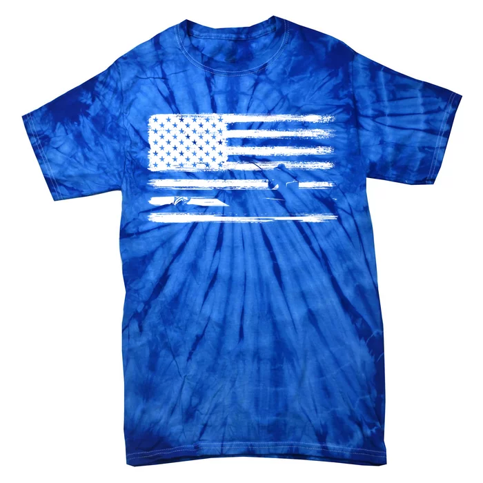 American Flag Usa Fish Fisher Boat Fishing Cute Gift Tie-Dye T-Shirt