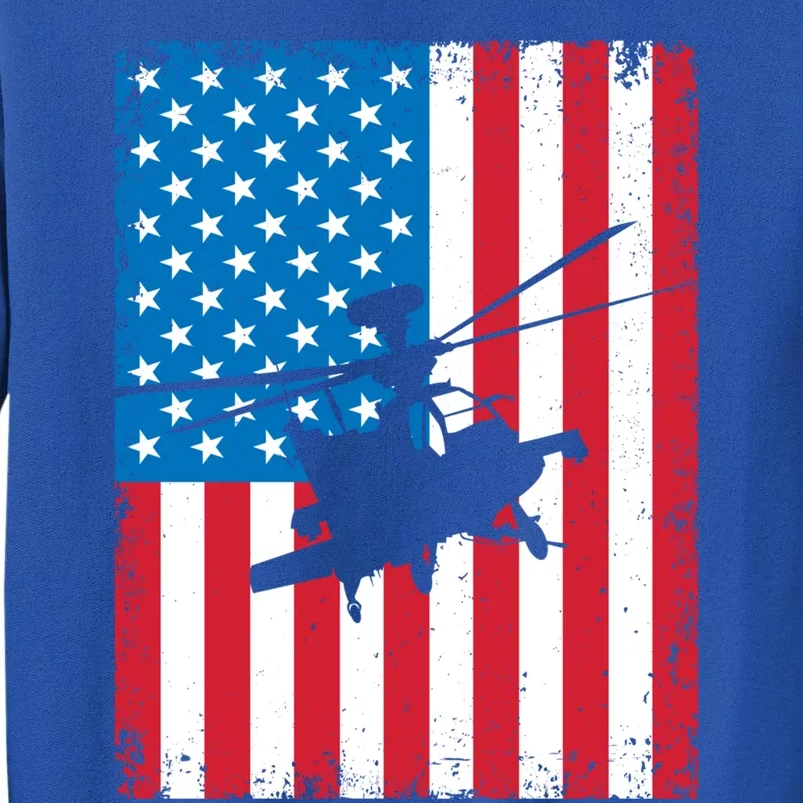 American Flag Usa Chopper Patriotic Veteran's Day Soldier Gift Tall Sweatshirt