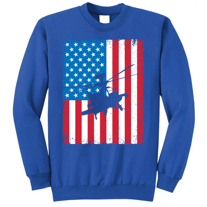 American Flag Usa Chopper Patriotic Veteran's Day Soldier Gift Tall Sweatshirt