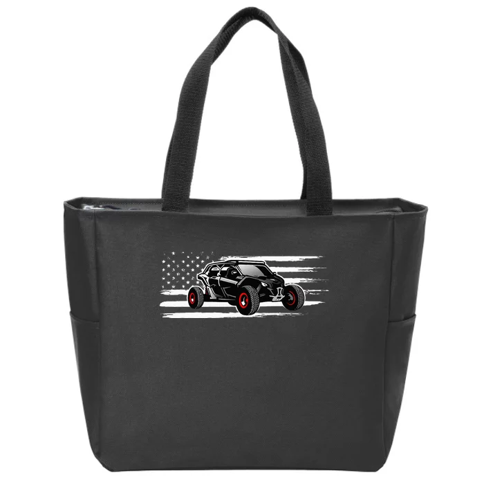 AMERICAN FLAG UTV SIDE BY SIDE SXS OFF ROAD Zip Tote Bag