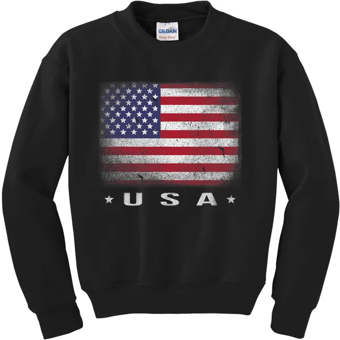 American Flag Usa 4th Of July Fourth Of July Kids Sweatshirt