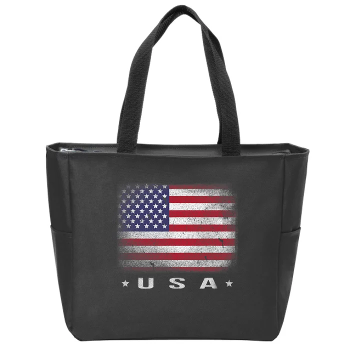 American Flag Usa 4th Of July Fourth Of July Zip Tote Bag