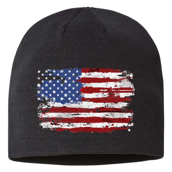 American Flag USA United States Of America US 4th of July 8 1/2in Sustainable Knit Beanie