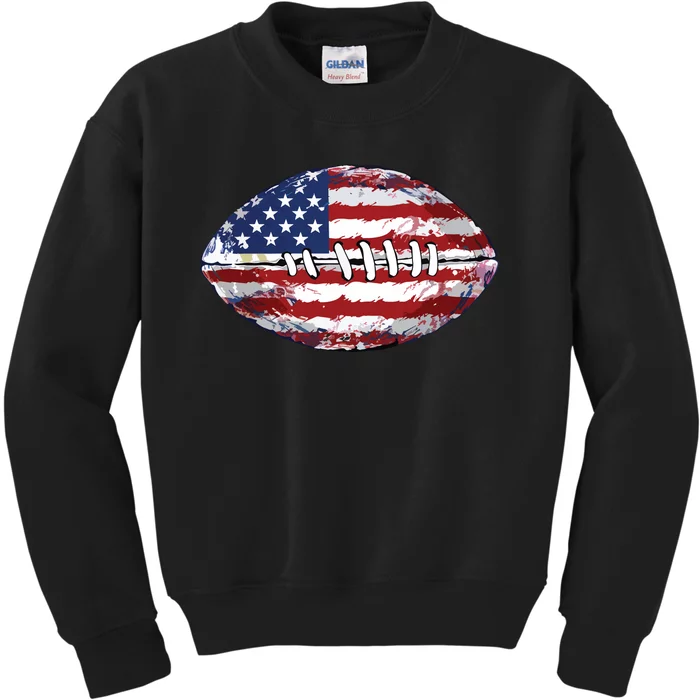 American Football Usa Flag Kids Sweatshirt