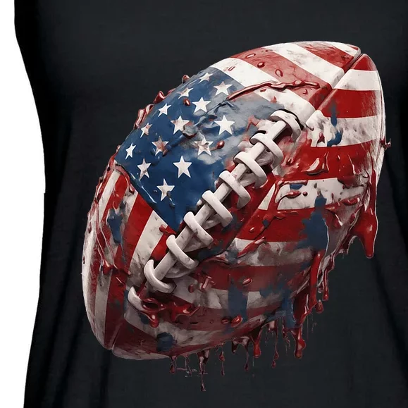 American Football Us Flag Ladies Essential Flowy Tank