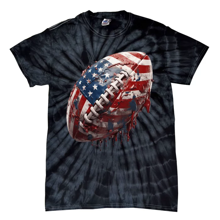 American Football Us Flag Tie-Dye T-Shirt