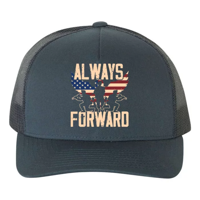 Always Forward Usa America Military Soldier Veteran Gift Yupoong Adult 5-Panel Trucker Hat