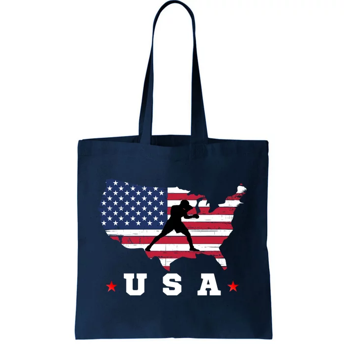 American Flag USA Patriotic Sports American Flag Boxing Tote Bag