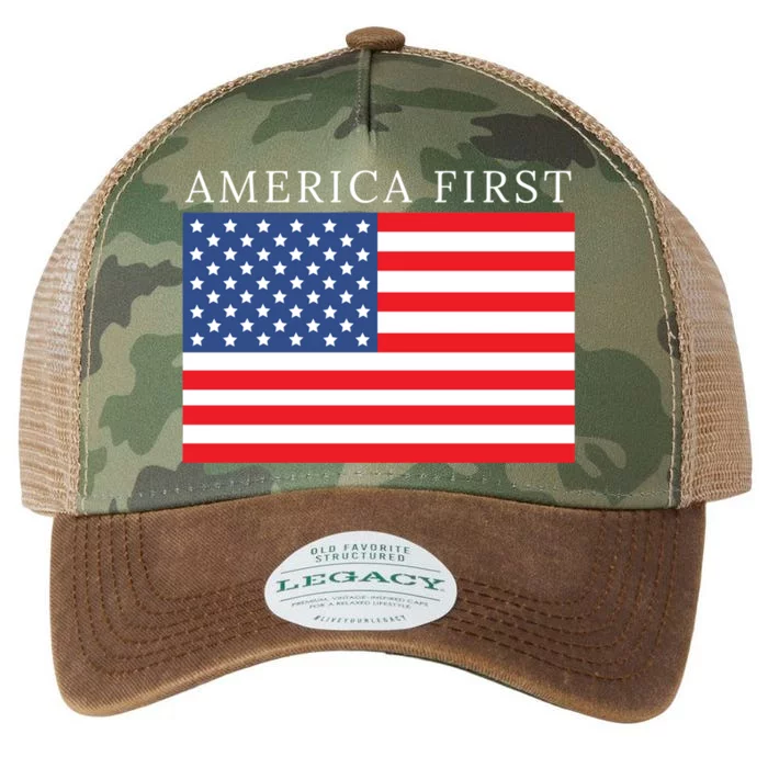 America First USA Flag Legacy Tie Dye Trucker Hat