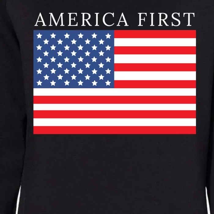 America First USA Flag Womens California Wash Sweatshirt