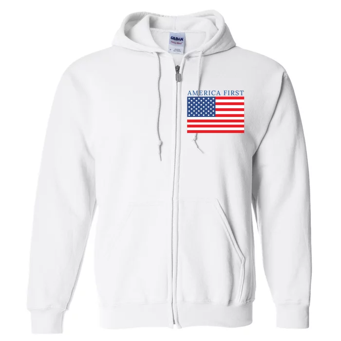 America First USA Flag Full Zip Hoodie