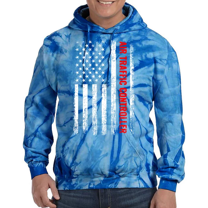 American Flag Us Air Traffic Control Gift Tie Dye Hoodie