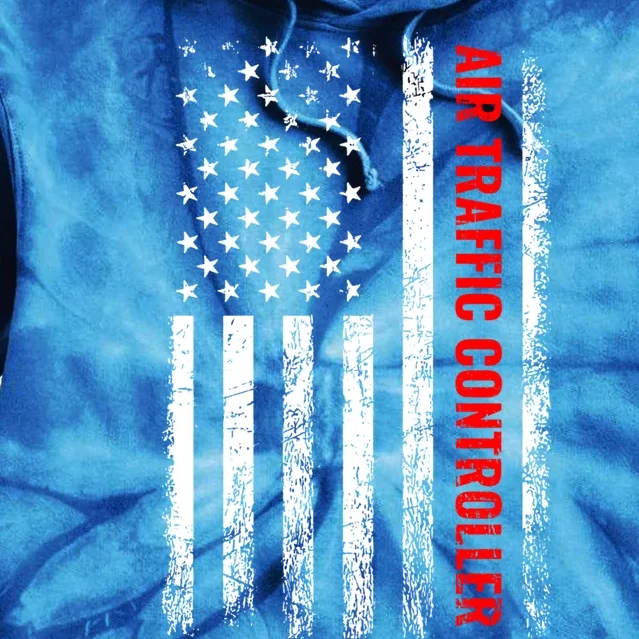 American Flag Us Air Traffic Control Gift Tie Dye Hoodie