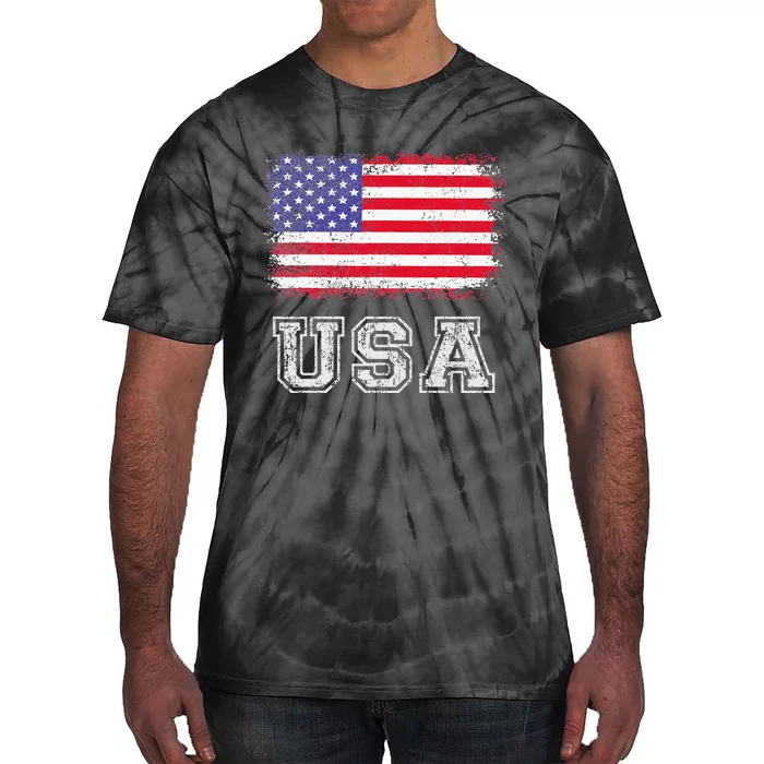 American Flag United States US Patriotic Tie-Dye T-Shirt