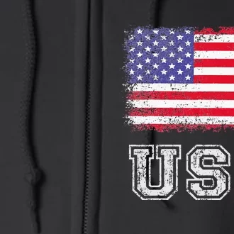 American Flag United States US Patriotic Full Zip Hoodie