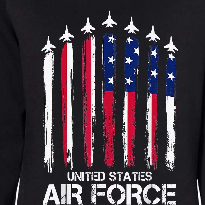 Air Force US Veterans American Flag 4th of July Patriotic Womens California Wash Sweatshirt