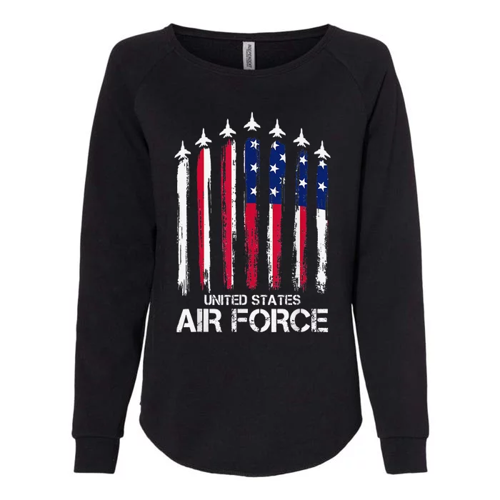 Air Force US Veterans American Flag 4th of July Patriotic Womens California Wash Sweatshirt