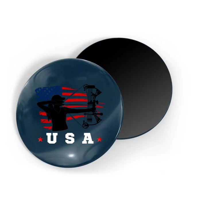 American Flag USA, Patriotic Sports, American Flag Archery Magnet